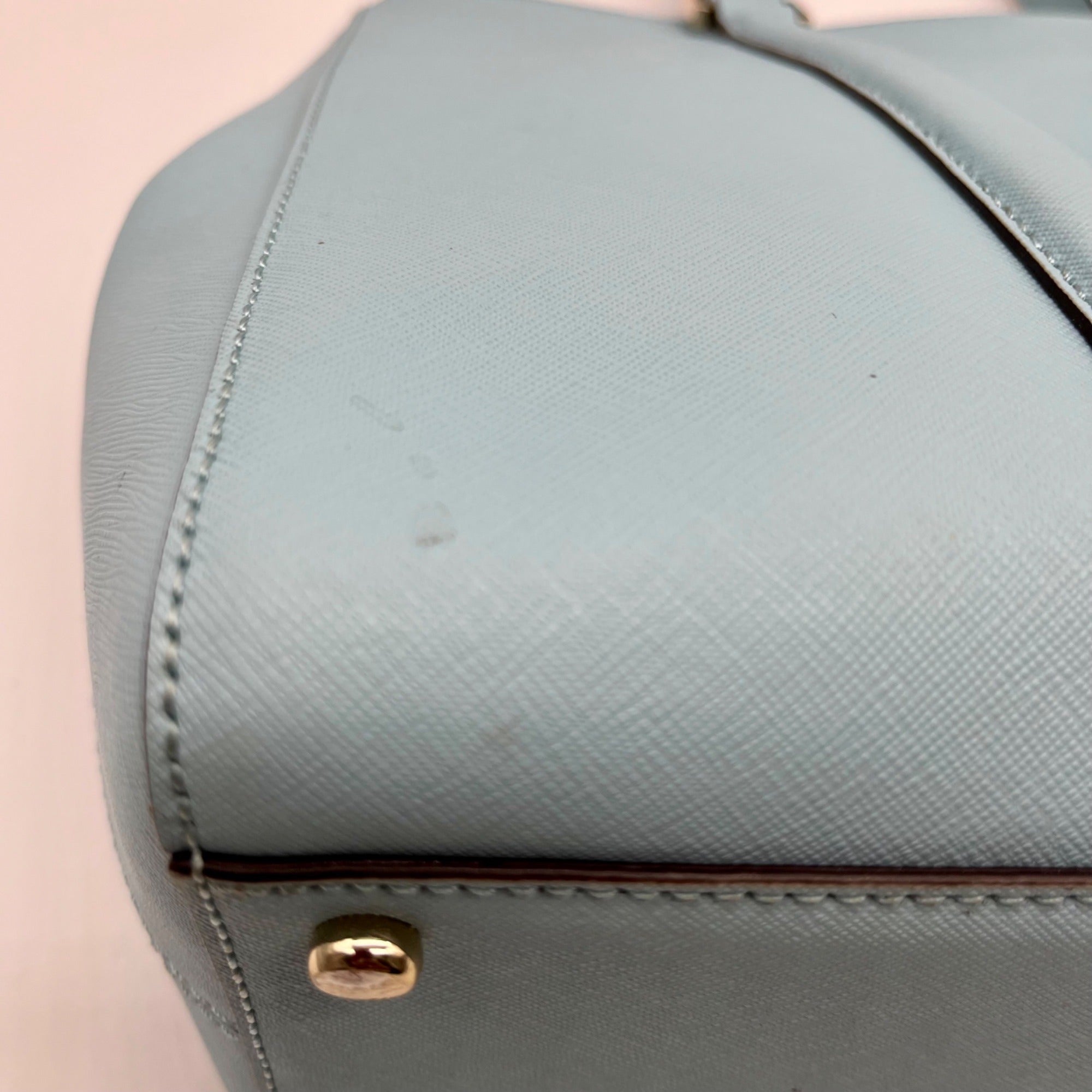 Kate Spade Saffiano Leather Baby Blue Newbury Lane Miles Tote Bag