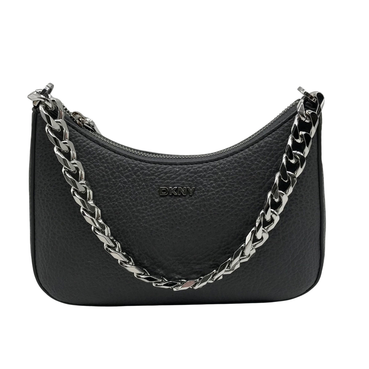 DKNY Faux Leather Dark Gray Jenna Small Demi Crossbody Bag