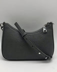DKNY Faux Leather Dark Gray Jenna Small Demi Crossbody Bag