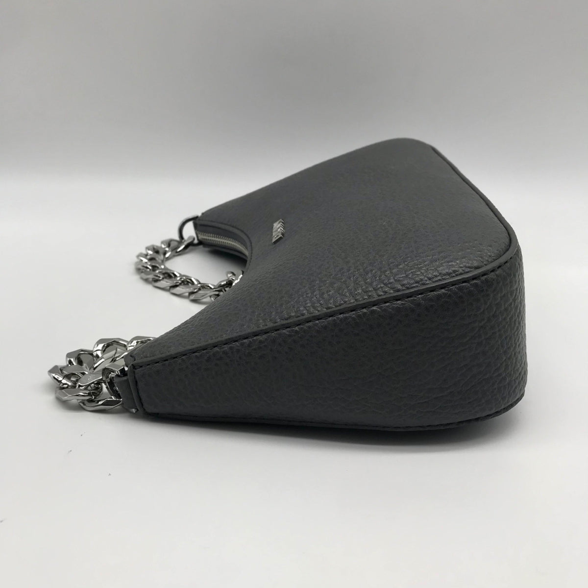 DKNY Faux Leather Dark Gray Jenna Small Demi Crossbody Bag