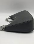 DKNY Faux Leather Dark Gray Jenna Small Demi Crossbody Bag