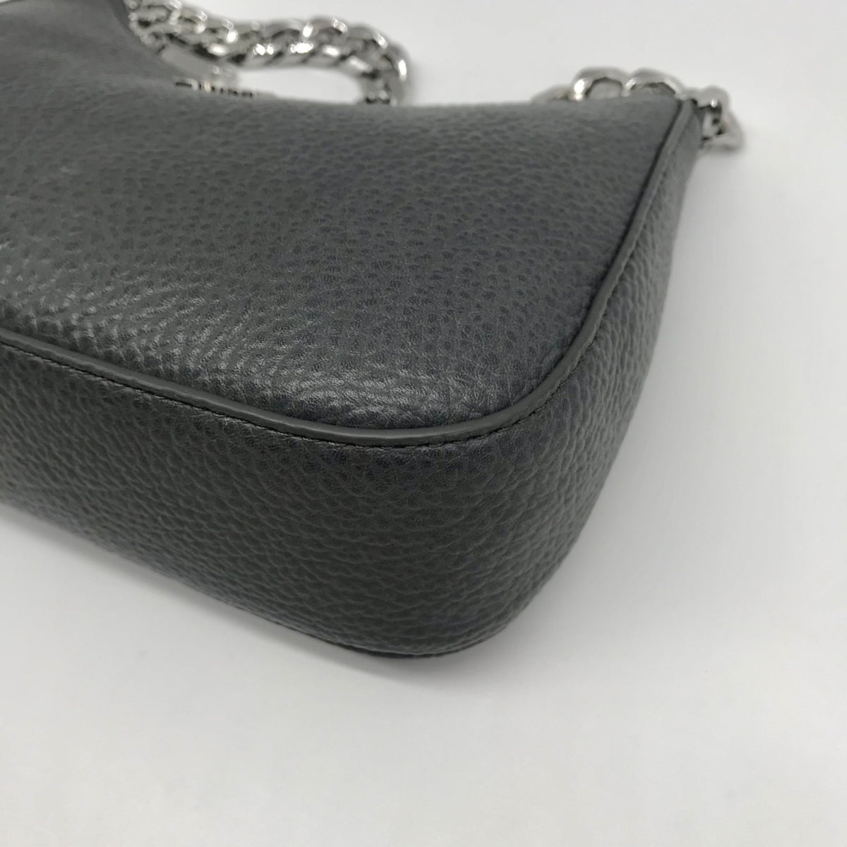 DKNY Faux Leather Dark Gray Jenna Small Demi Crossbody Bag
