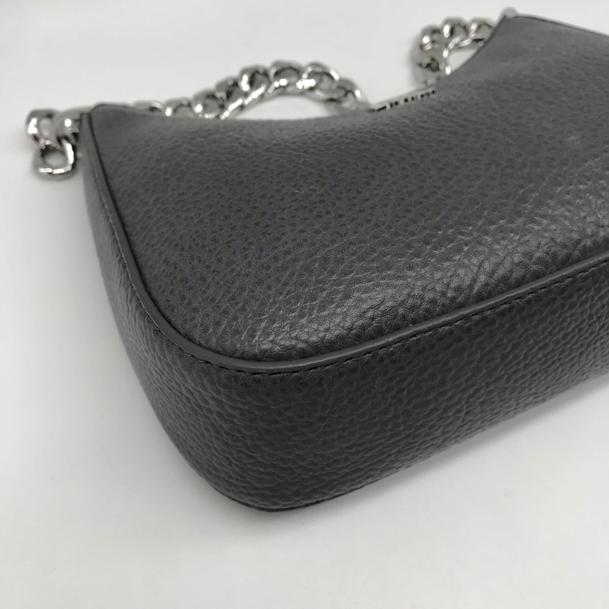 DKNY Faux Leather Dark Gray Jenna Small Demi Crossbody Bag