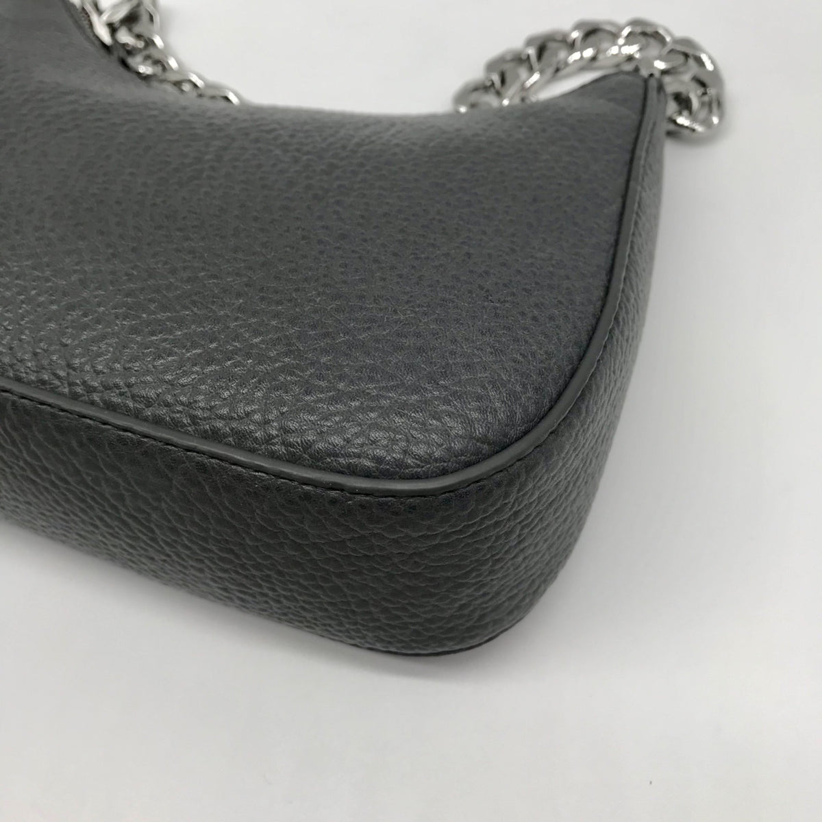 DKNY Faux Leather Dark Gray Jenna Small Demi Crossbody Bag