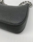 DKNY Faux Leather Dark Gray Jenna Small Demi Crossbody Bag