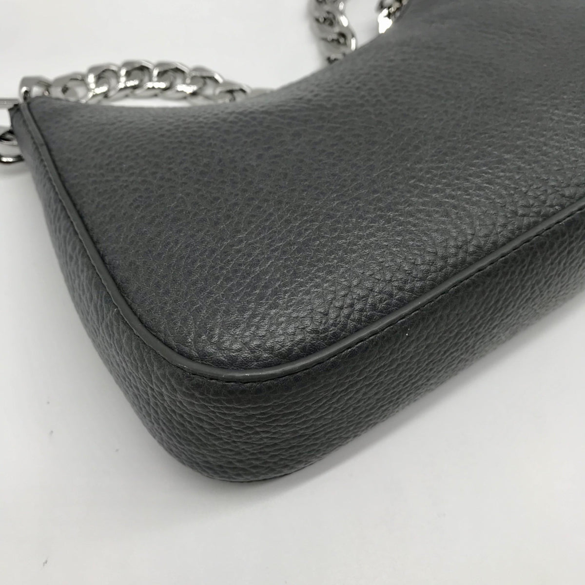 DKNY Faux Leather Dark Gray Jenna Small Demi Crossbody Bag