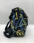 Karl Lagerfeld Black & Neon Green Nylon Paris Cara Crossbody Bag