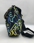 Karl Lagerfeld Black & Neon Green Nylon Paris Cara Crossbody Bag