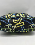 Karl Lagerfeld Black & Neon Green Nylon Paris Cara Crossbody Bag