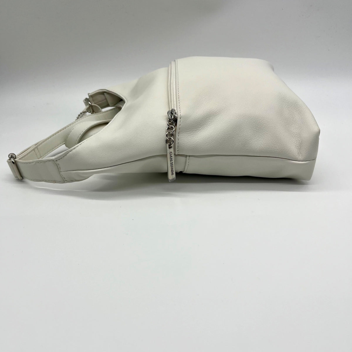 Giani Bernini White Faux Leather Nappa Soft Crossbody Bag
