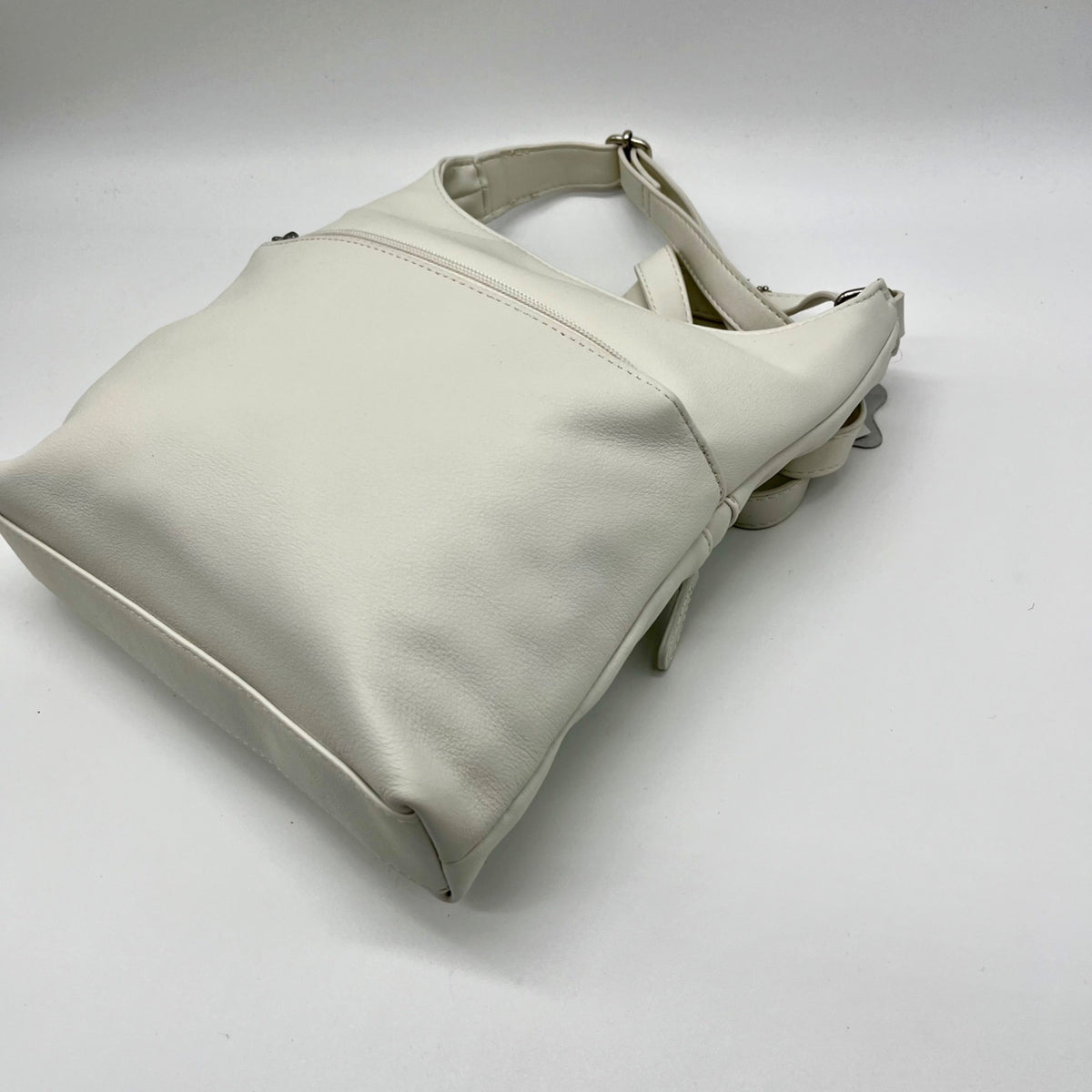 Giani Bernini White Faux Leather Nappa Soft Crossbody Bag