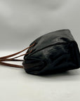 Furla Doctor-Style Black And Brown Leather Satchel Bag