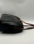 Furla Doctor-Style Black And Brown Leather Satchel Bag