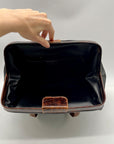 Furla Doctor-Style Black And Brown Leather Satchel Bag