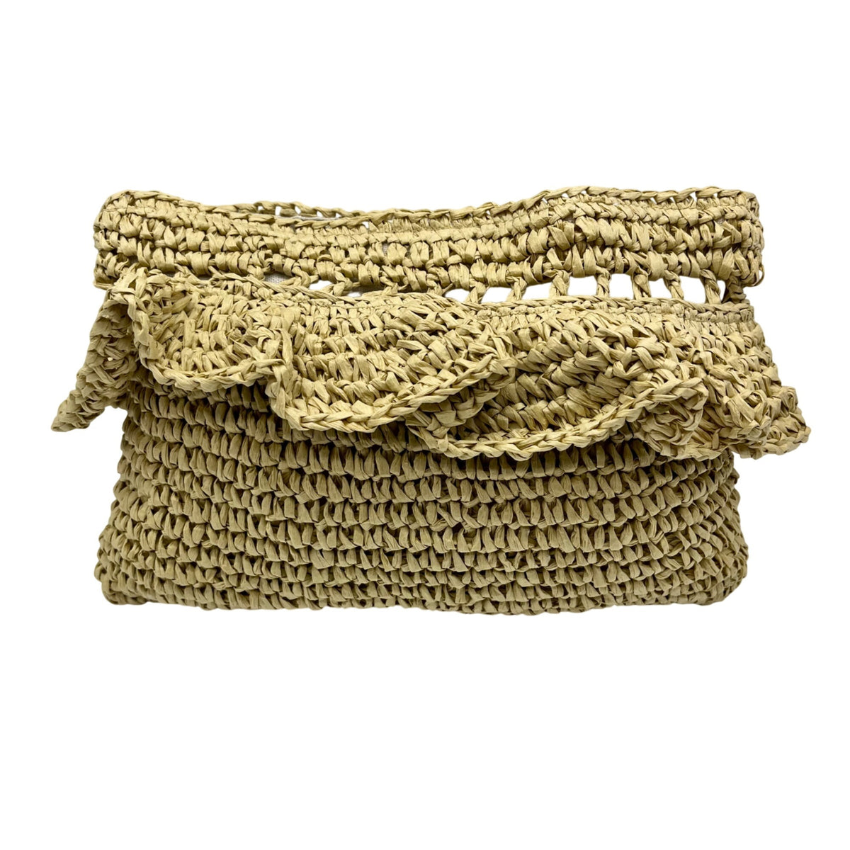 Aqua Gypsy Tan Straw Raffia Crossbody Bag