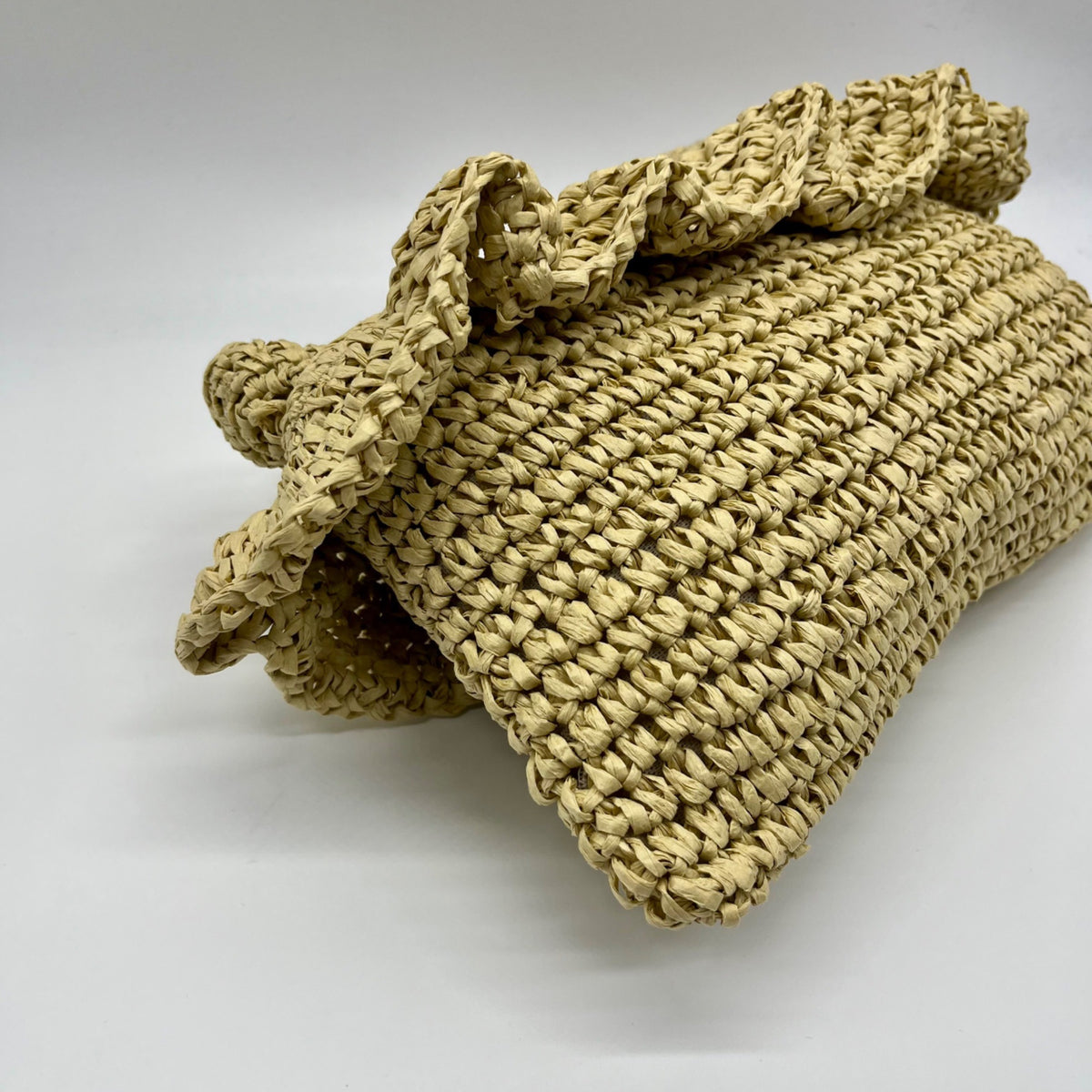 Aqua Gypsy Tan Straw Raffia Crossbody Bag