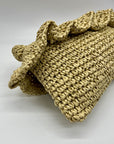 Aqua Gypsy Tan Straw Raffia Crossbody Bag