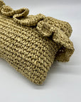 Aqua Gypsy Tan Straw Raffia Crossbody Bag