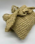 Aqua Gypsy Tan Straw Raffia Crossbody Bag