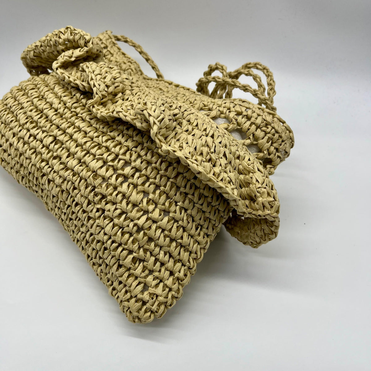 Aqua Gypsy Tan Straw Raffia Crossbody Bag