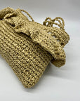 Aqua Gypsy Tan Straw Raffia Crossbody Bag