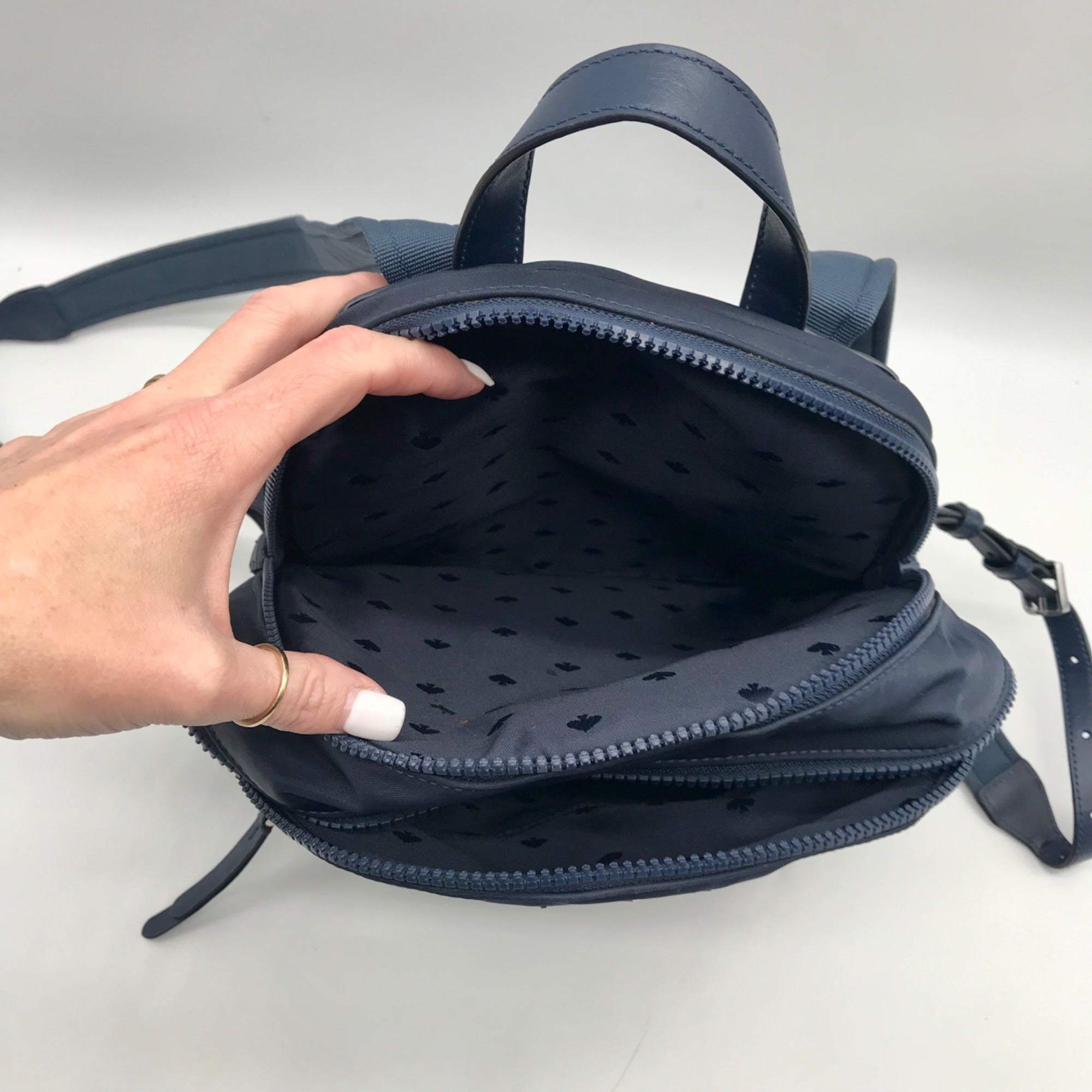 Kate Spade Navy Blue Nylon Karissa Backpack