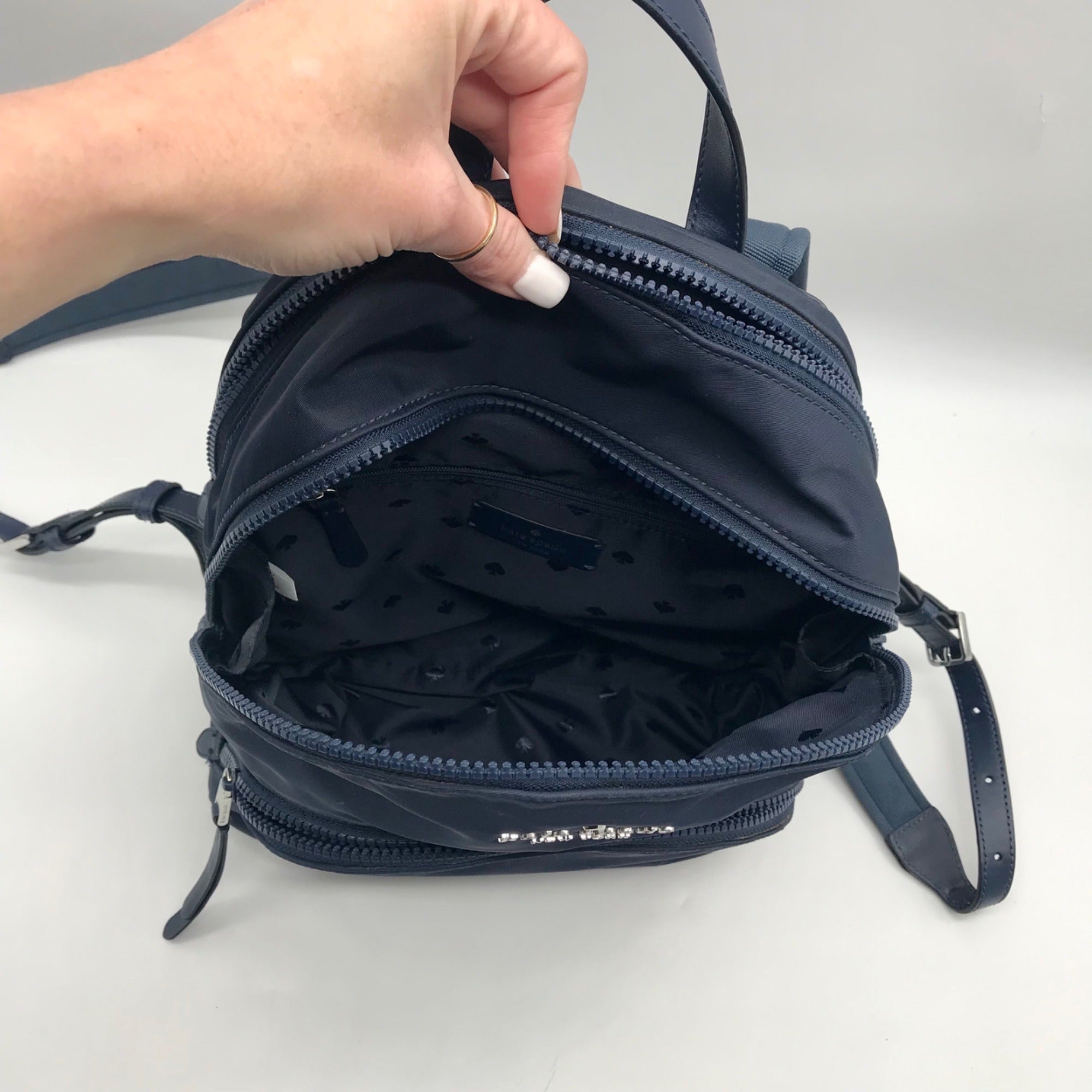 Kate Spade Navy Blue Nylon Karissa Backpack