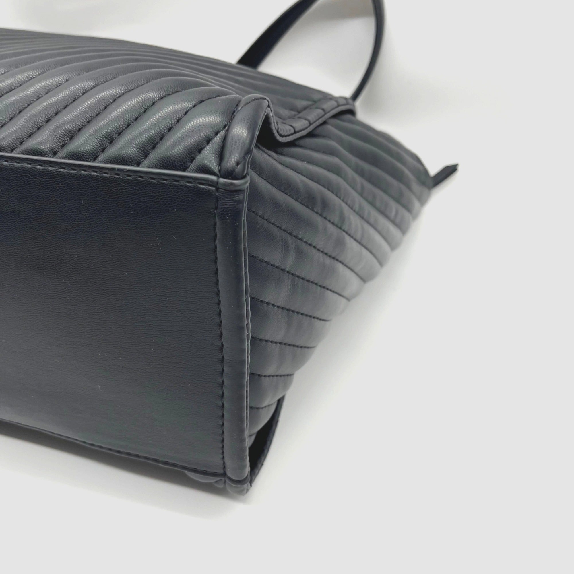 Steve Madden Black Faux Leather Tote with Pouch