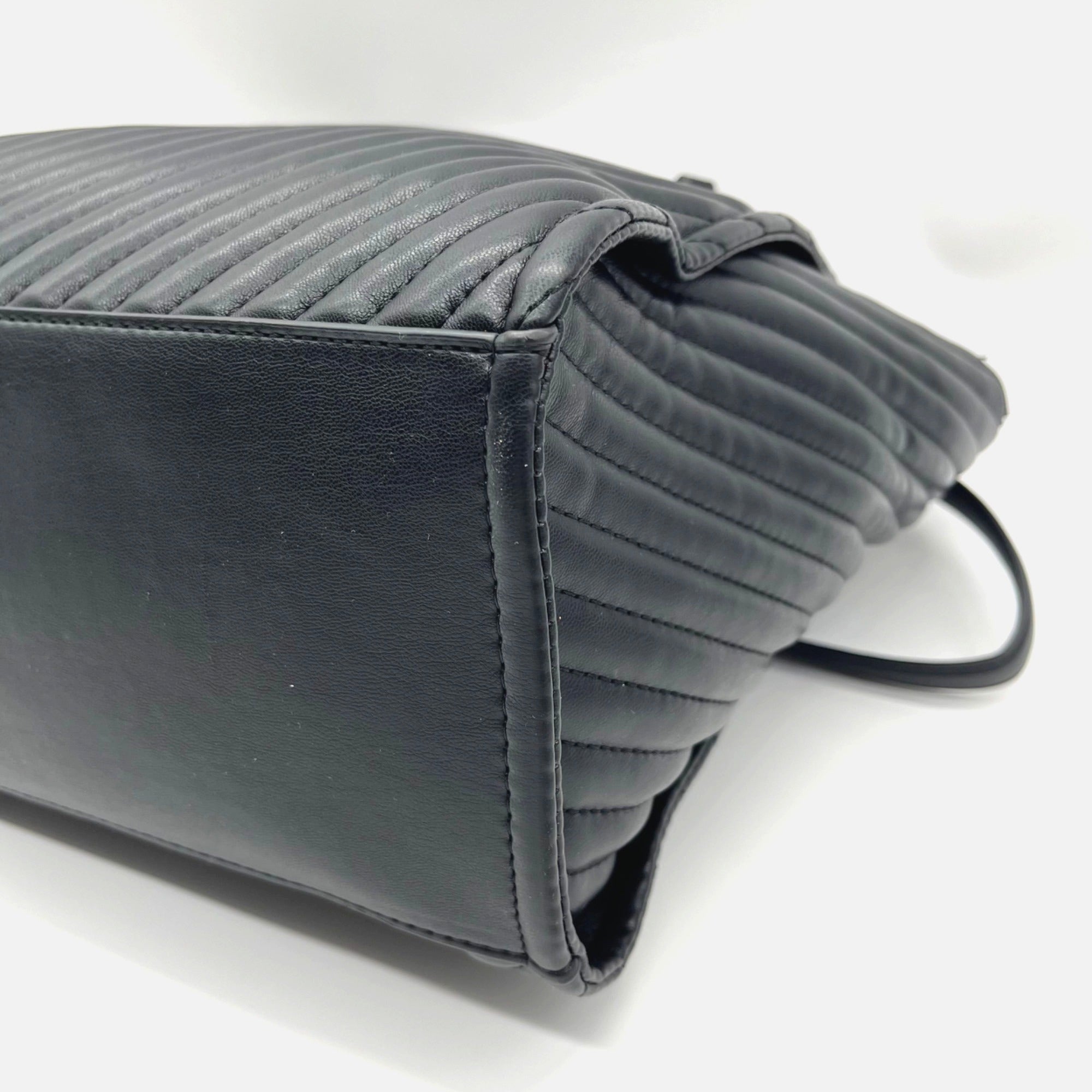 Steve Madden Black Faux Leather Tote with Pouch