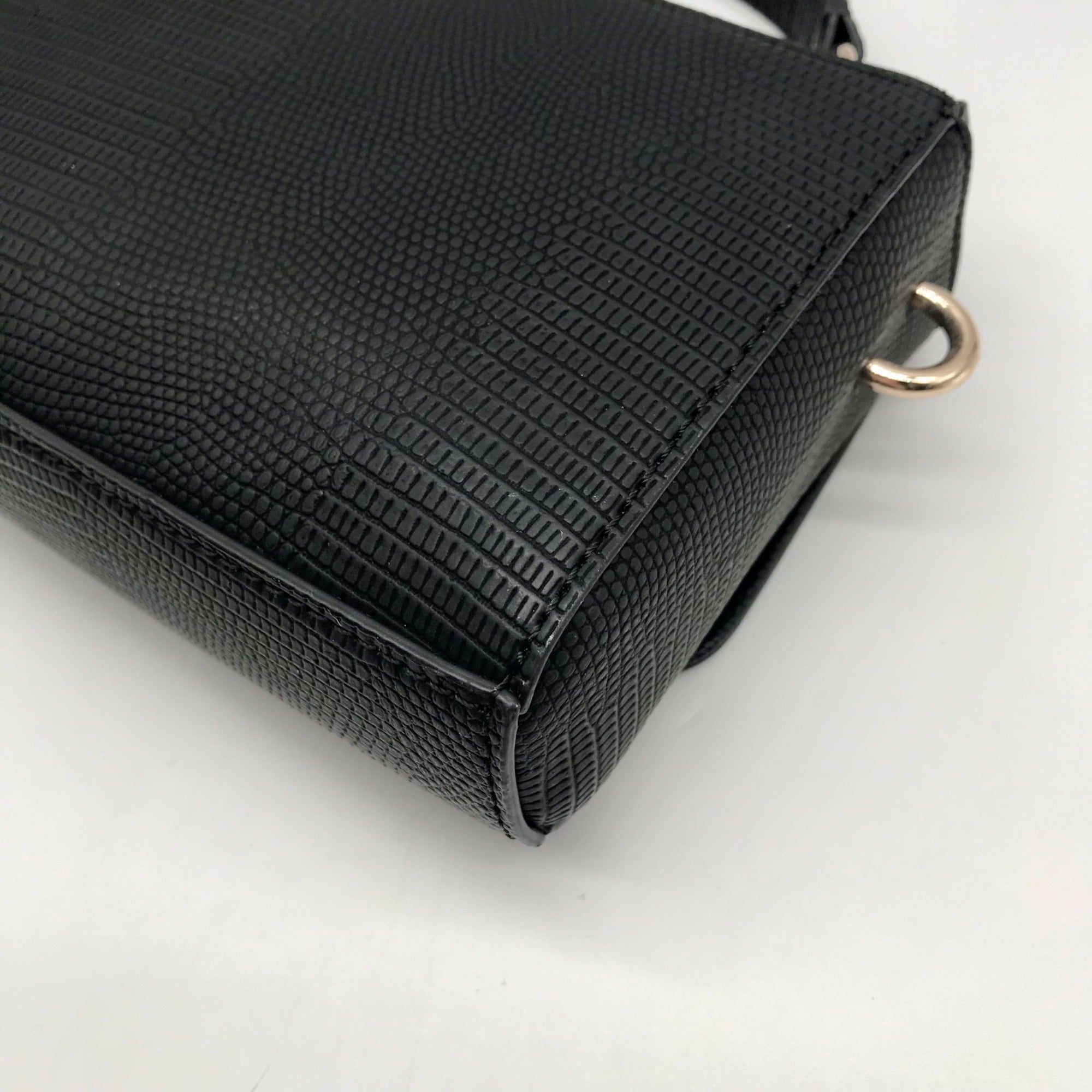 Guess Black Mini Lyndi Mini Flap Crossbody Bag