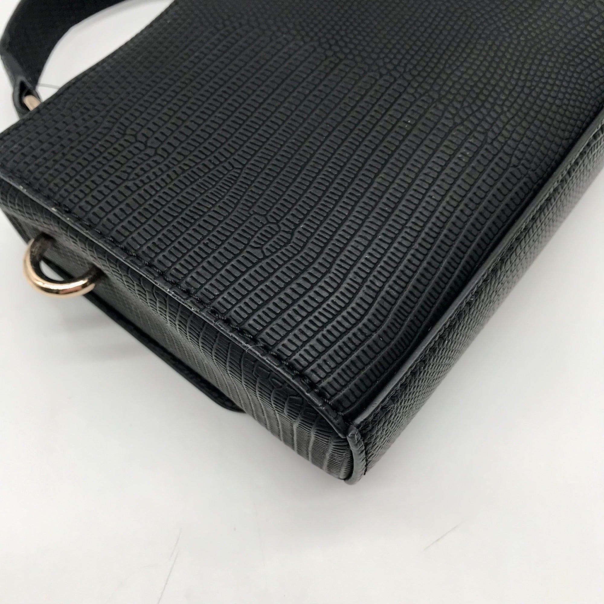 Guess Black Mini Lyndi Mini Flap Crossbody Bag