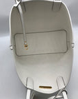 Michael Kors White & Brown Large Eliza East West Reversible Tote & Wallet