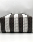 Michael Kors White & Brown Large Eliza East West Reversible Tote & Wallet