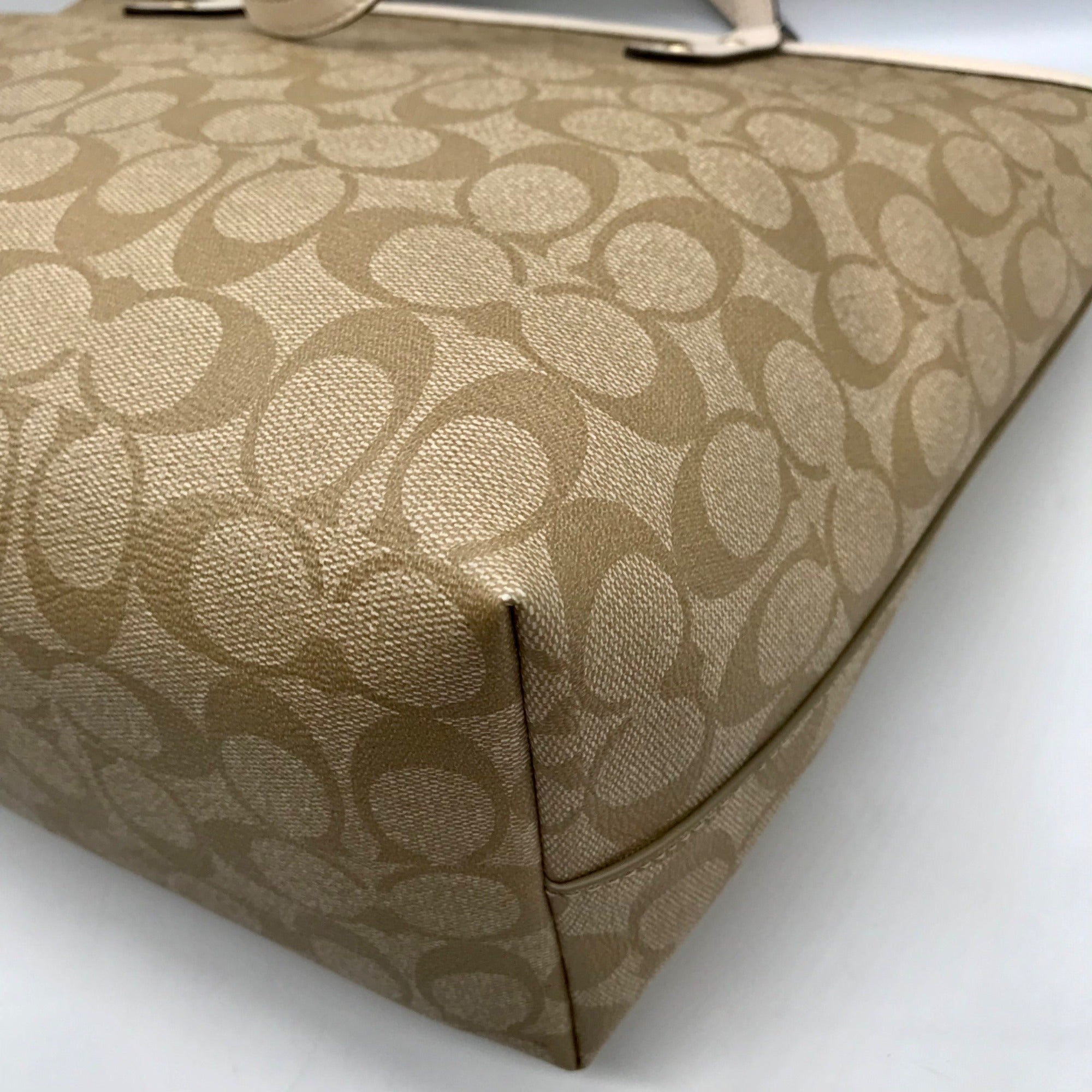 Coach Beige Monogram Signature Coated Canvas City Zip Tote Bag F58292