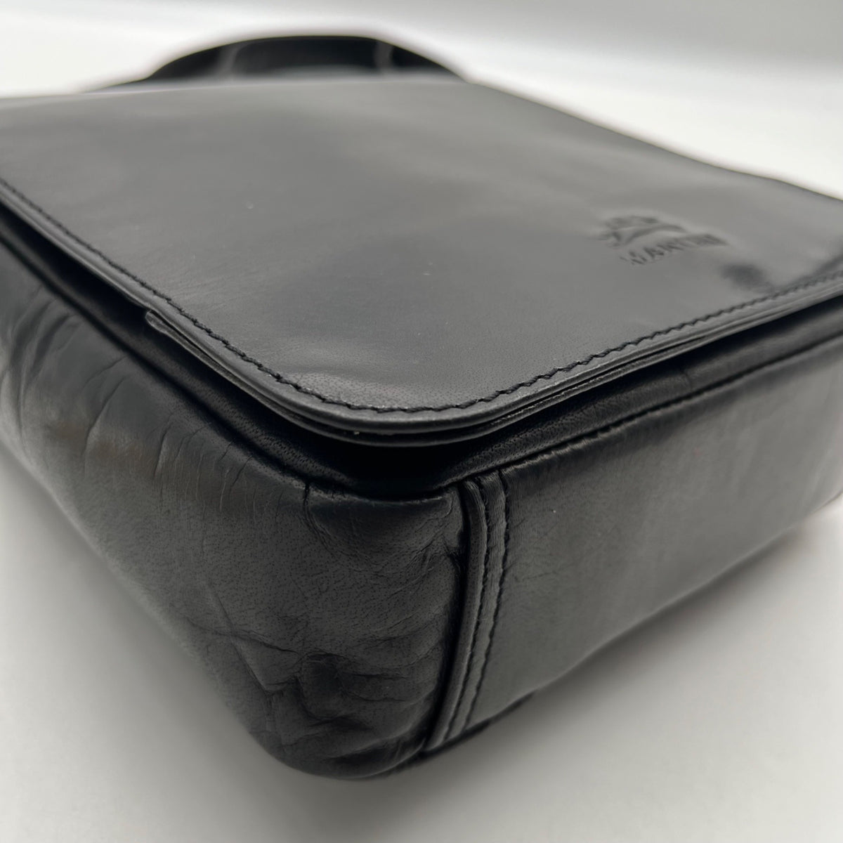 Mancini Black Leather Crossbody Bag
