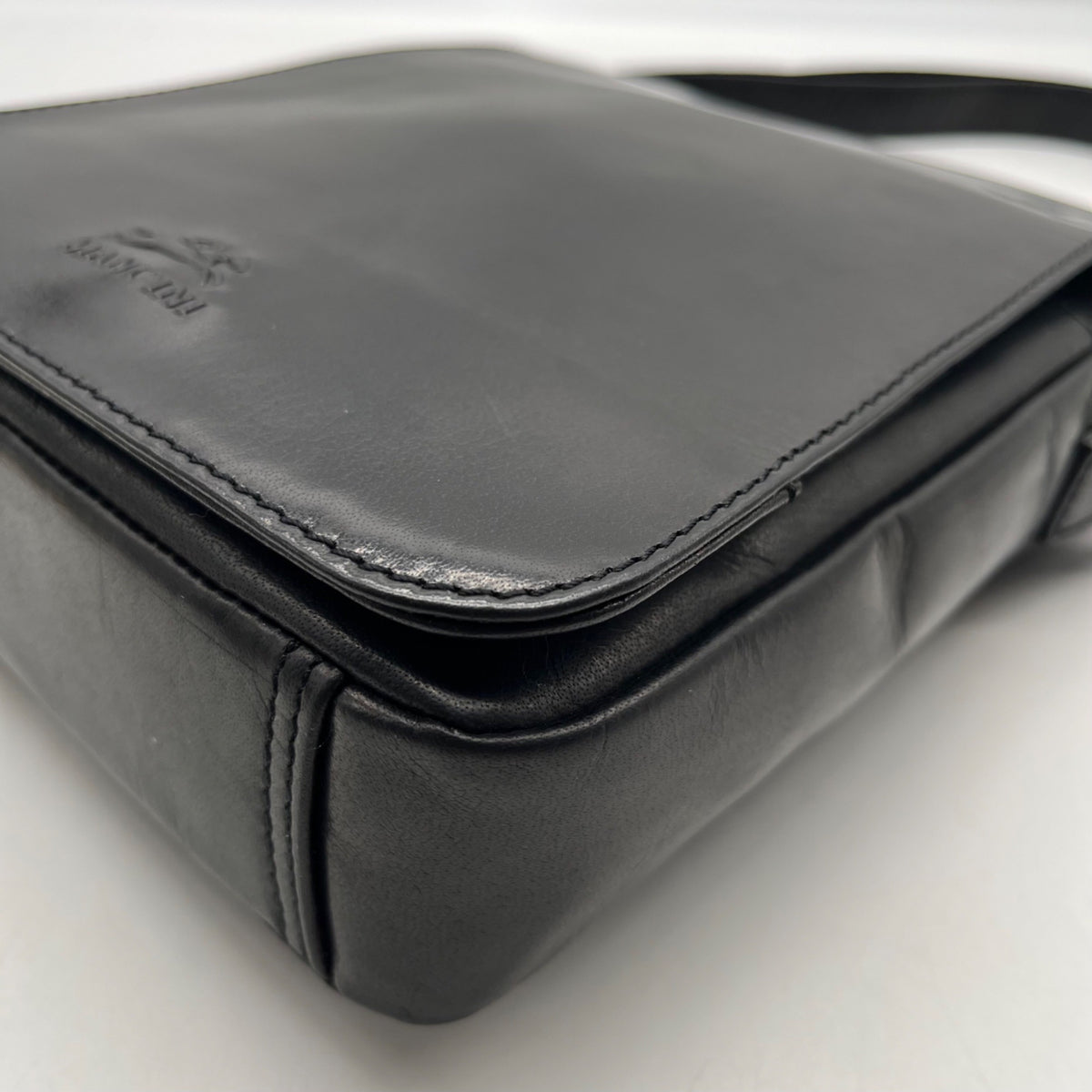 Mancini Black Leather Crossbody Bag