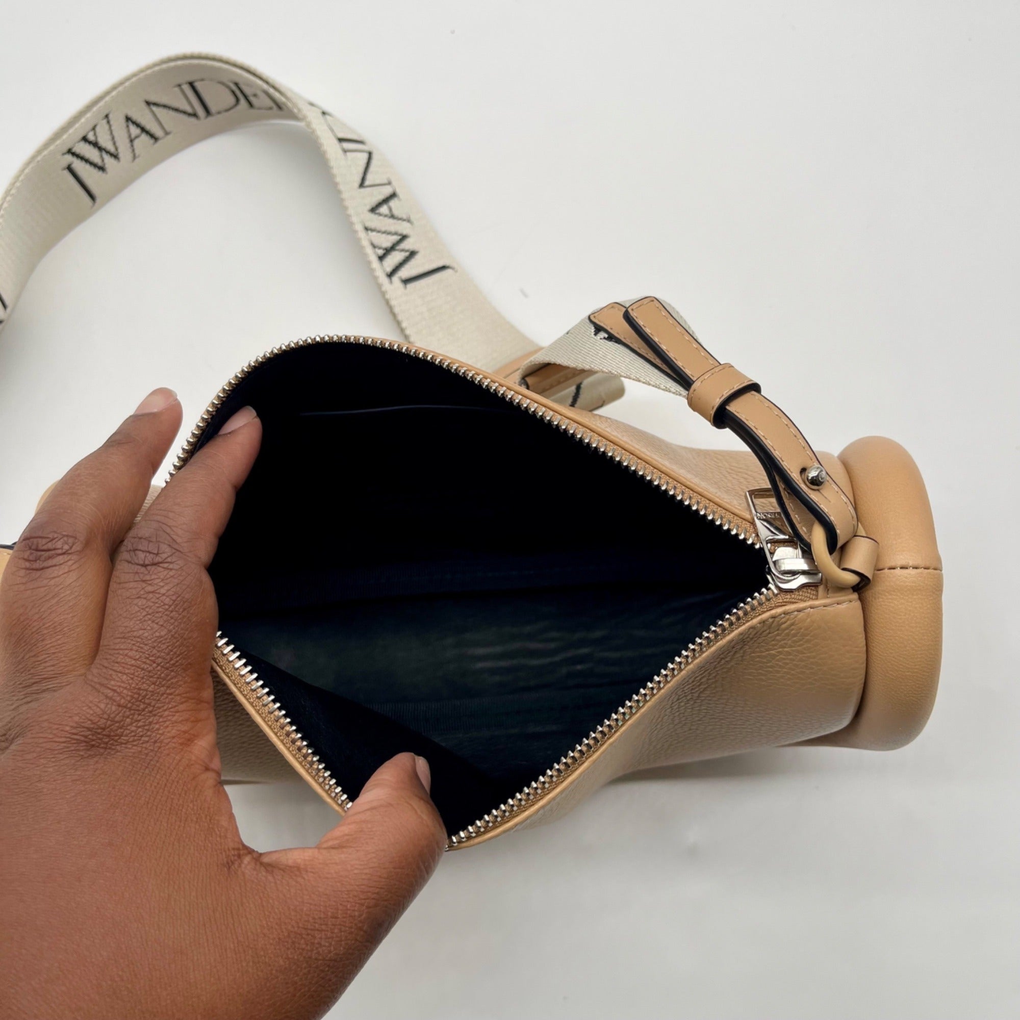 JW Anderson Beige Pebbled Leather Crossbody