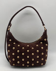 Sam Edelman Spiced Pecan Leather Convertible Bracelet Handle Crossbody Bag