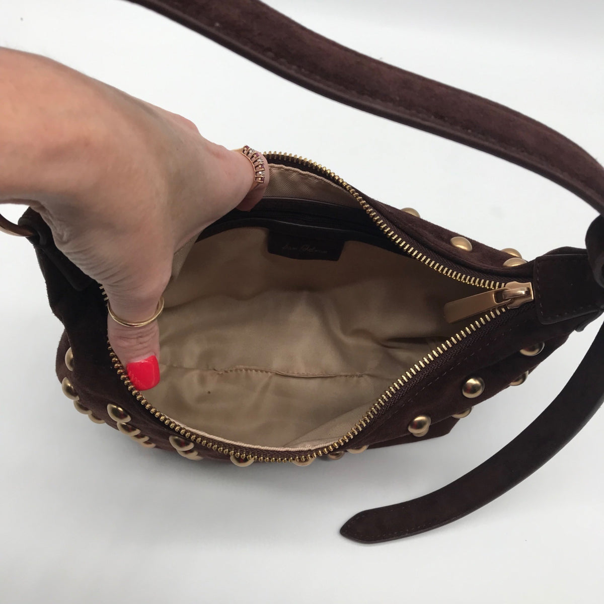 Sam Edelman Spiced Pecan Leather Convertible Bracelet Handle Crossbody Bag