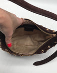 Sam Edelman Spiced Pecan Leather Convertible Bracelet Handle Crossbody Bag