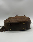 The Real Mccoy Brown Distressed Leather Shoulder Bag