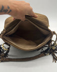 The Real Mccoy Brown Distressed Leather Shoulder Bag