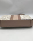 Michael Kors Vanilla And Pink Leather Signature Stripe Jet Set Crossbody