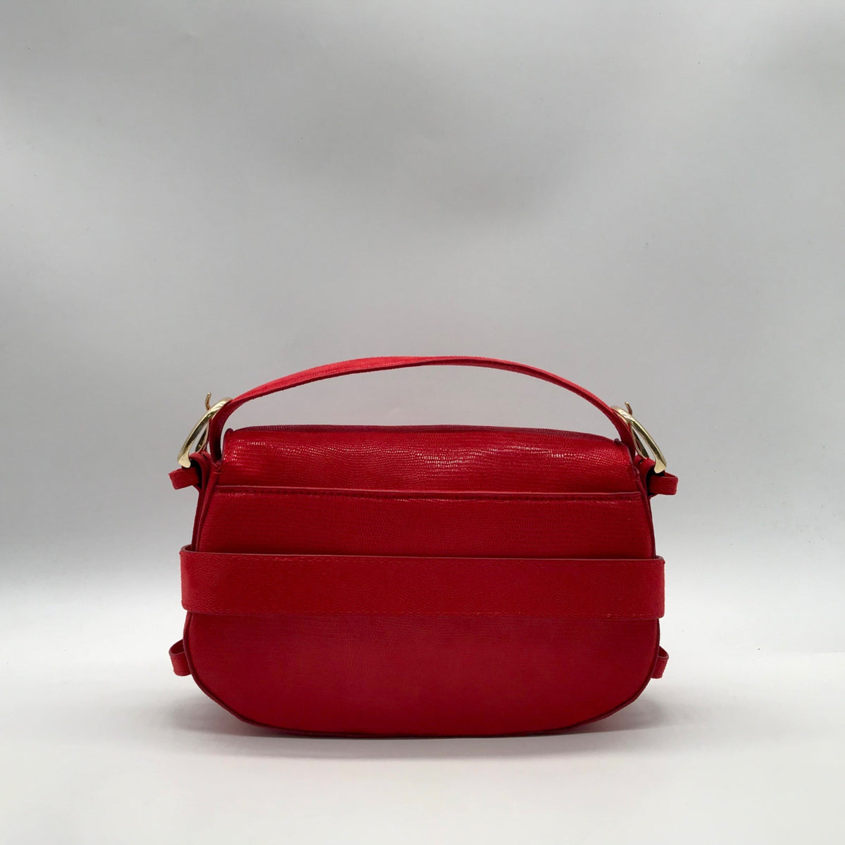 On 34th Red Jaqqy Small Lizard Crossbody Bag