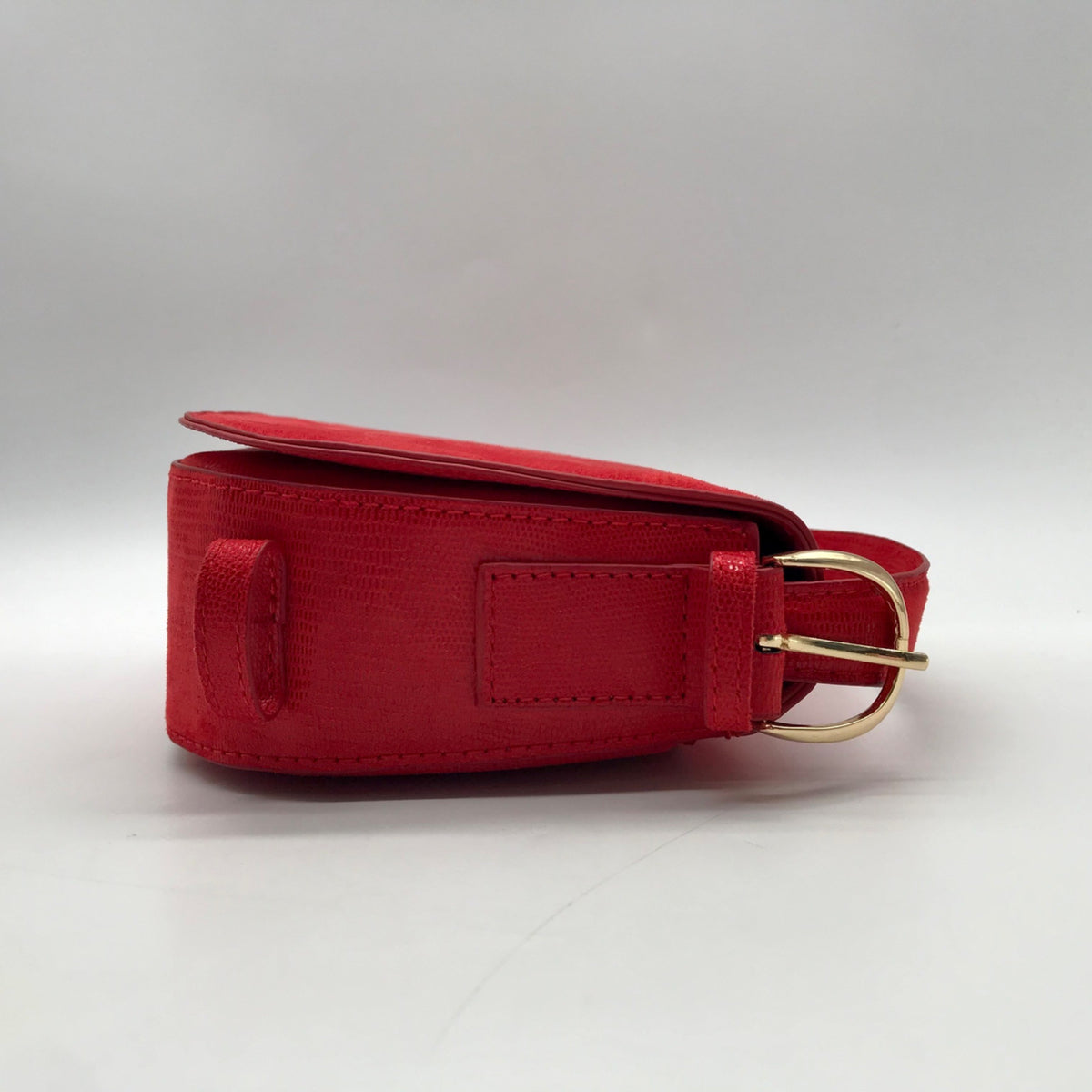 On 34th Red Jaqqy Small Lizard Crossbody Bag