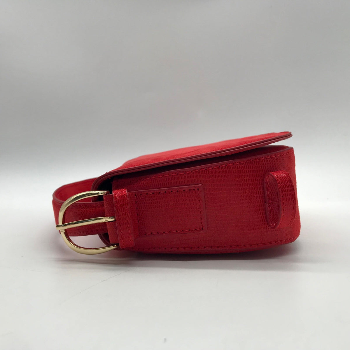 On 34th Red Jaqqy Small Lizard Crossbody Bag