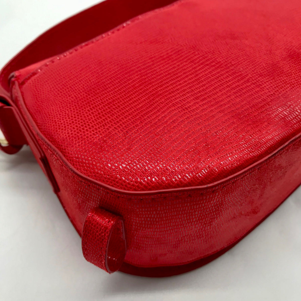 On 34th Red Jaqqy Small Lizard Crossbody Bag