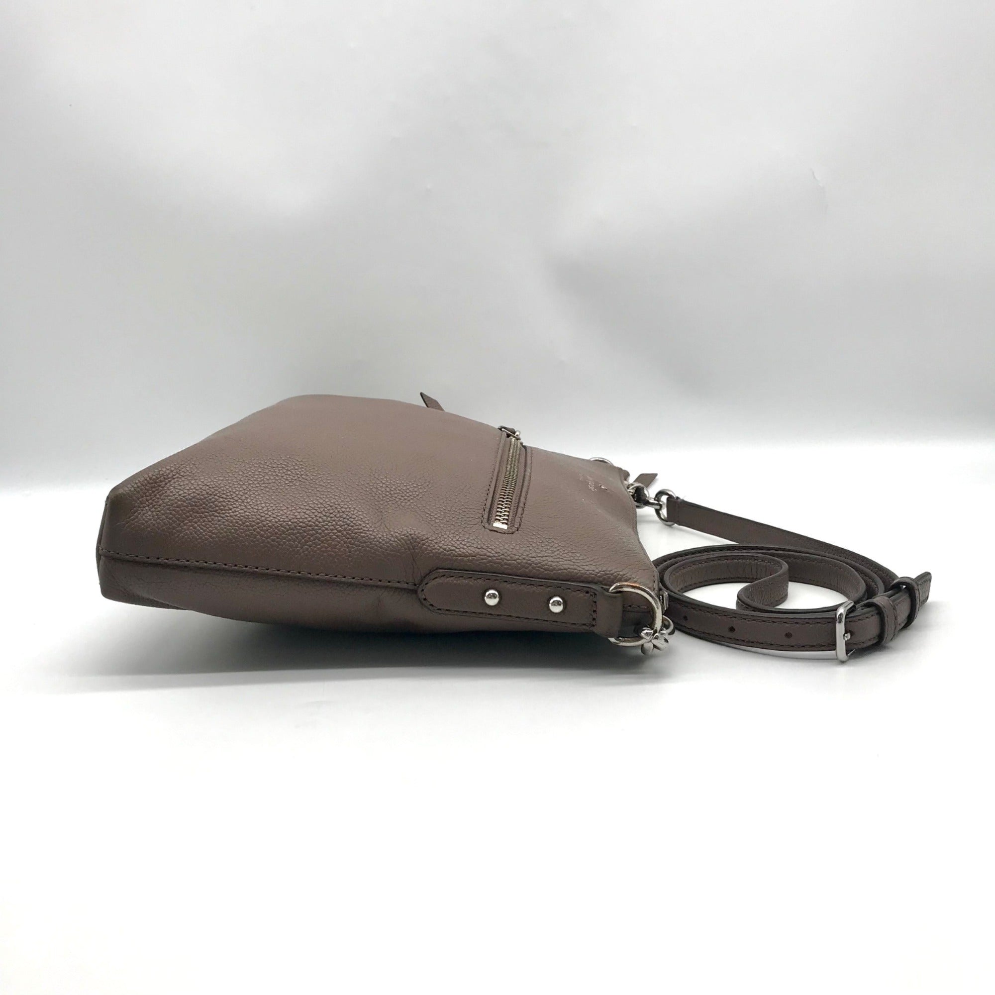 Kate Spade Taupe Pebbled Leather Jackson Street Melisse Crossbody Bag
