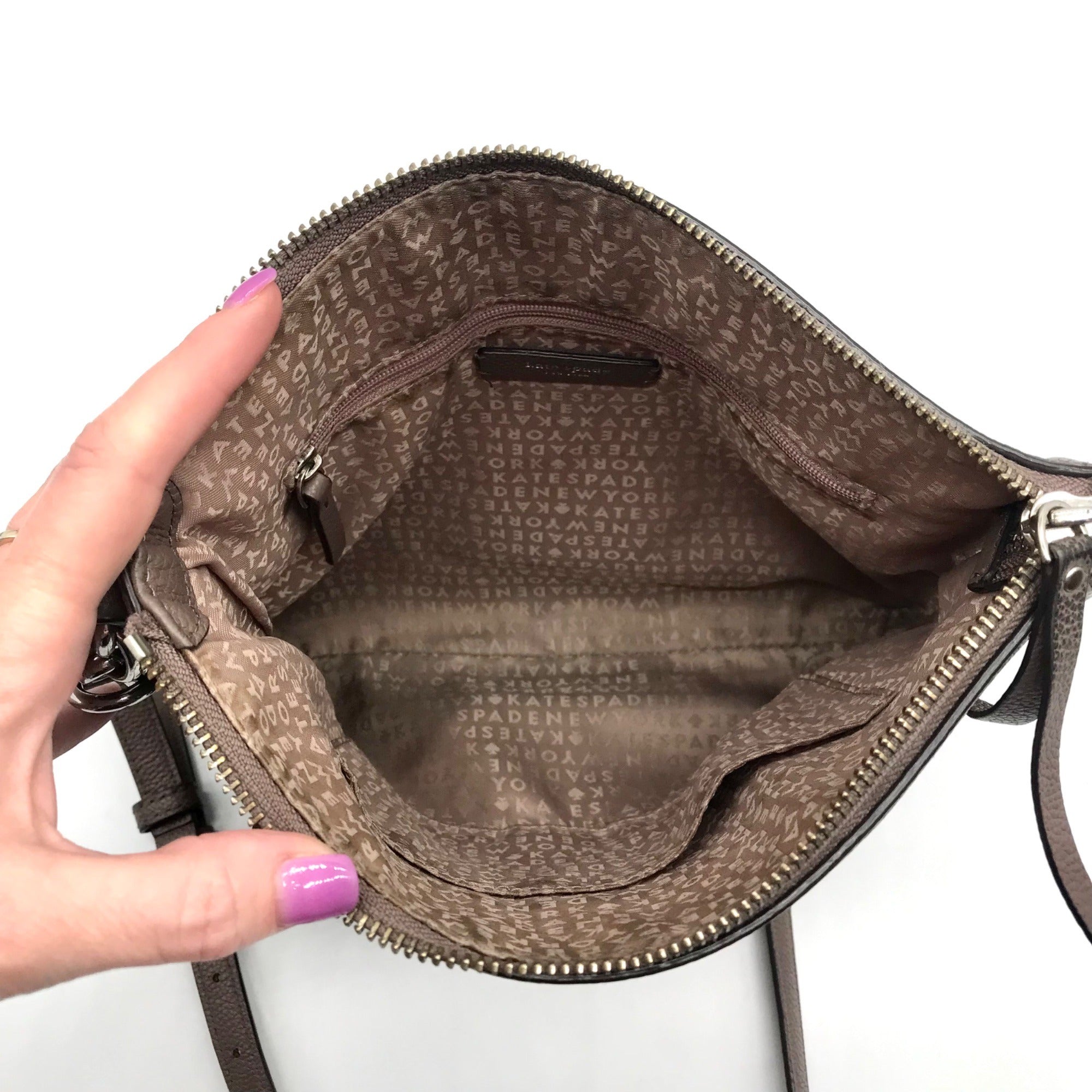 Kate Spade Taupe Pebbled Leather Jackson Street Melisse Crossbody Bag