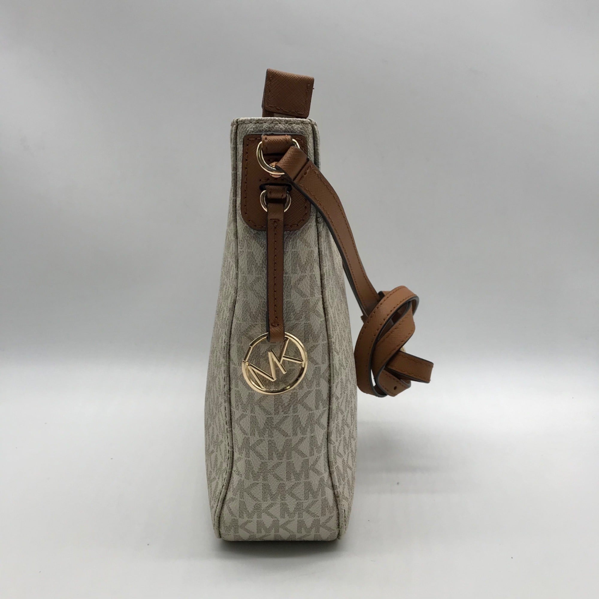 Michael Kors Cream Signature Coated Canvas Large Messenger Bag